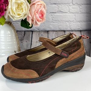 JAMBU FORMOSA ALL TERRA DESIGN Brown Leather Suede Mary Jane Comfort Flats